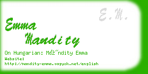 emma mandity business card